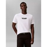 Calvin Klein Erkek Regular Fit Yuvarlak Yakalı Önü ve Arkası Logo Baskılı Pamuklu Kısa Kollu Beyaz T-Shirt LV04RG834G-YAF