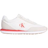 Calvin Klein Erkek Runner Sneaker Retro Mix Logolu, Bej Marshmallow White Orange, 41 EU