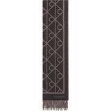 Calvin Klein Erkek Siyah Calvin Klein Emblem Aop Frınges Mw Scarf Siyah Erkek Atkı