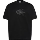 Calvin Klein Erkek Siyah Calvin Klein Ss 16S Lınen Applıqu, Ub1 Siyah Erkek T-Shirt - XL