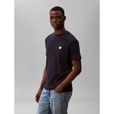 Calvin Klein Erkek Siyah Calvin Klein Ss Waffle Badge Crew, Cef, S Siyah Erkek T-Shirt - XL