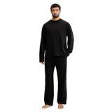 Calvin Klein Erkek Siyah Uzun Kollu Pijama Takımı, XL Beden