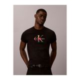 Calvin Klein Erkek Slim Fit Bisiklet Yaka Pamuklu Kısa Kollu Siyah T-Shirt