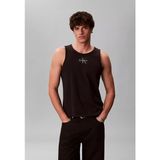 Calvin Klein Erkek Slim Fit Yuvarlak Yaka Ck Desen Kolsuz Siyah T-Shirt LV04RF850G-UB1