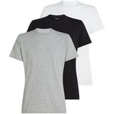 Calvin Klein Erkek S/S Crew Neck 3PK Gömlek Black/Grey Heather/White L