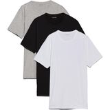 Calvin Klein Erkek S/S Crew Neck 3PK Gömlek Black/Grey Heather/White M