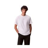 Calvin Klein Erkek SS STRETCH COTTON PIQUE NANO TEE T-Shirts Bright White M