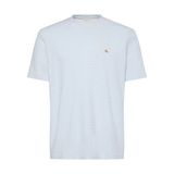 Calvin Klein Erkek Ss Waffle Badge Bisiklet Yaka T-Shirt - Mavi - XL