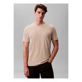 Calvin Klein Erkek Supima Chest T-Shirt - Bej