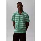 Calvin Klein Erkek Yatay Çizgi Desenli Normal Kalıp Logo Detaylı Kısa Kollu Pamuklu Yeşil Polo Yaka T-Shirt LV04RF274G-VFL