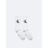 Calvin Klein Erkek Yumuşak Pamuklu Uzun Ck Logo Detaylı Ikili Paket Beyaz Çorap C701228802-002 - 39 - 42