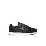 Calvin Klein Erkek Yuvarlak Burun Lamine Deri Bağlamalı Orta Kalın Topuk Siyah Sneaker