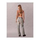 Calvin Klein Eskitme Desenli Rahat Kalıp Geniş Paça Pamuklu Denim Pantolon, 27, LV147D735G-YYD, Mavi, Kadın