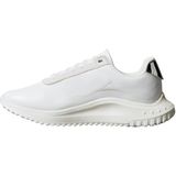 Calvin Klein Eva Runner Lace Up Mat Mix Kadın Spor Ayakkabı, Bright White/Marshmellow/Silver, 38