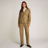 Calvin Klein Faux Leather Regular Kadın Yeşil Gömlek - S - LFF-Yeşil