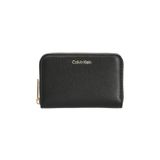 Calvin Klein Foil Logo Medium Zip Around Siyah Kadın Cüzdan