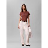 Calvin Klein Gül Kurusu Bisiklet Yaka T-Shirt, XS, LV047F240G, Gül Kurusu, Kadın
