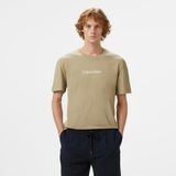Calvin Klein Hero Logo Comfort Erkek Bej T-Shirt - HI0-Kahverengi