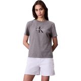 Calvin Klein HERO SS CLASSIC MONOLOGO CNECK T Kadın T-shirt, Med Grey Heather, M