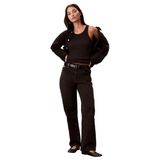 Calvin Klein HIGH RISE STRAIGHT CK ESSENTIAL Kadın Kot Pantolon, Siyah, RG26