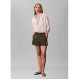 Calvin Klein İpliği Boyalı Pamuklu Poplin Rahat Kesim Gömlek, L, P70688S6591, BEYAZ, Kadın
