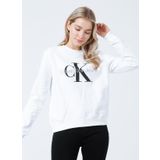 Calvin Klein J20J219140YAF Bisiklet Yaka Normal Kalıp Beyaz Kadın Sweatshirt