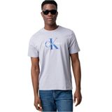Calvin Klein Jeans Açık Gri Erkek T-Shirt LV040EM286G71 SS HERO MONOLOGO 30S