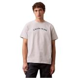 Calvin Klein Jeans Açık Gri Erkek T-Shirt LV04RB849G6XU SS 20S CURVE CALVIN