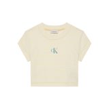 Calvin Klein Jeans Baskılı T-Shirt STRIPED MONOLOGO BABY RIB TEE, L, 5003342935, Sarı, Kadın