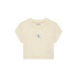 Calvin Klein Jeans Baskılı T-Shirt STRIPED MONOLOGO BABY RIB TEE, S, 5003342935, Sarı, Kadın