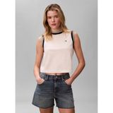 Calvin Klein Jeans Bej Kadın Atlet Sl Ctn Monogram Strıpe Trım Musc