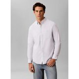 Calvin Klein Jeans Beyaz Erkek Classic Fit Çizgili Gömlek LV04RG104GBAB Ls Yd Strıpe Oxford - XL - Açık Mavi