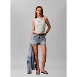 Calvin Klein Jeans Beyaz Kadın Atlet Sl 2x2 Baby Rıb Logo Crew Tank - M