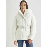 Calvin Klein Jeans Beyaz Kadın Şişme Mont LOGO BELT SHORT PUFFER