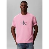 Calvin Klein Jeans Bisiklet Yaka Baskılı Pembe Erkek T-Shirt LV04RE815GF5I Pembe T-Shirt