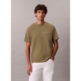 Calvin Klein Jeans Bisiklet Yaka Baskılı T-Shirt, M, 5003340246, Haki, Erkek