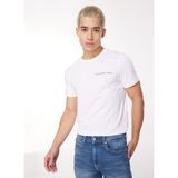 Calvin Klein Jeans Bisiklet Yaka Düz Beyaz Erkek T-Shirt J30J322547YAF - XL