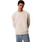 Calvin Klein Jeans Bisiklet Yaka Erkek Sweatshırt Lv04Rc296G67U Ls Eu 350Terry Monogr, Krem, Xl