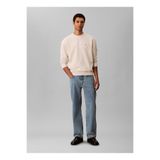 Calvin Klein Jeans Bisiklet Yaka Krem Erkek Sweatshırt LV04RC296G67U LS EU 350TERRY MONOGR