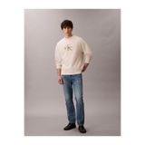 Calvin Klein Jeans Bisiklet Yaka Krem Erkek Sweatshırt LV04RD234G67U LS PREMIUM TERRY MONO