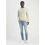 Calvin Klein Jeans Bisiklet Yaka Normal Düz Krem Erkek Kazak J30J326453PD7 CK INTARSIA MIX STITC