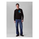Calvin Klein Jeans Bisiklet Yaka Siyah Erkek Sweatshırt LV04RC285GUB1 LS EU 350TERRY CK BAU