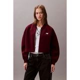 Calvin Klein Jeans Bol Kesim Scuba Kumaş Fermuarlı Bomber Kadın Bordo Ceket LV047C524G-VLP - Kırmızı