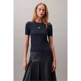 Calvin Klein Jeans Calvin Klein Kadın Modal Fitilli Mavi T-shirt LV044C901G-CEF