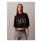 Calvin Klein Jeans Calvin Klein Siyah Grafik Baskılı Kısa Kollu T-shirt, L, P62080S8820, SİYAH, Kadın