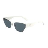 Calvin Klein Jeans CKJ 24207S 100 58 Unisex Geometrik Beyaz Metal Güneş Gözlüğü