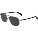 Calvin Klein Jeans Ckj 25202S 016 56 Unisex Geometrik Gümüş Metal Güneş Gözlüğü - Gri