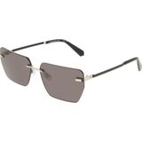 Calvin Klein Jeans Ckj 25207S 043 62 Unisex Geometrik Gümüş Metal Güneş Gözlüğü - Gri