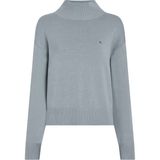 Calvin Klein Jeans Dik Yaka Standart Düz Gri Kazak Kadın J20J224806PC2 - M