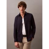 Calvin Klein Jeans erkek gömleği, deniz mavisi, tek renkli, streç, Mavi (Dark Safir), XXL